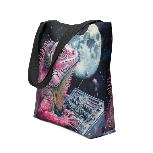 Galactic Iguana Glam Tote Bag